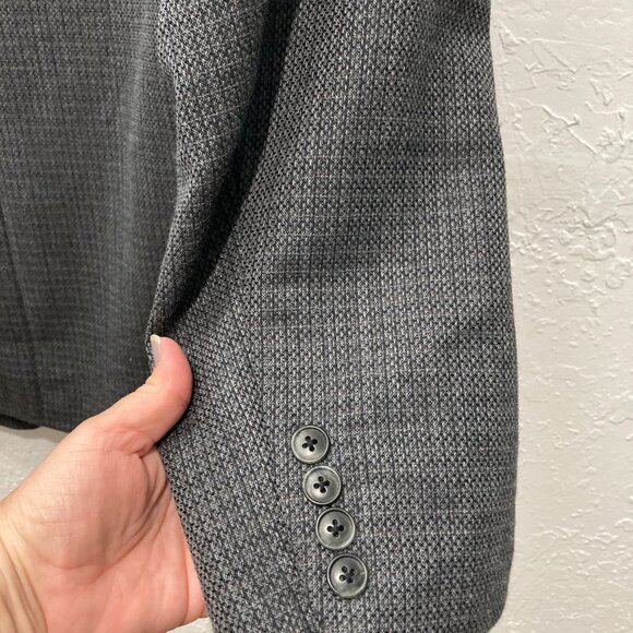 Vito Rufolo Italy Pure New Wool Blazer Jacket 4 button textured Gray 48 XL - Picture 13 of 14